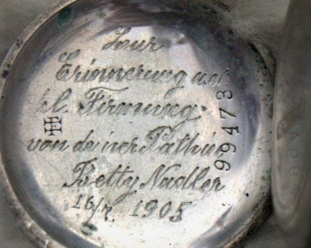 Taschenuhrgravur 1905